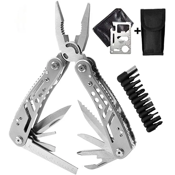 1개의 Credit Card Survival Multi Tool을 이용한 생존캠핑 사냥을 위한 1개의 Pocket Multi Tool Plier Plier Kit 중무장 스틸 다단 플라이어 멀티 툴의 멀티툴 24, 상세페이지 참조