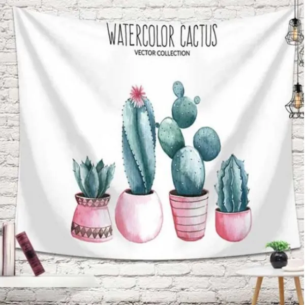 84 소주샵 / 월 데코 북유럽풍 패브릭 가림막 포스터 2사이즈 대-150cmx130cm+2000원 3호-핑크 선인장(660) 패브릭포스터