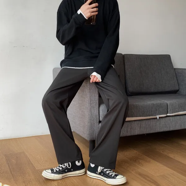 라이프영 카고 바지 아 차 와 아구 남자 친구 무드 드레이프 원턱 정장바지 연달아 선생님 와이드 루즈핏 옷 돌림병 금욕