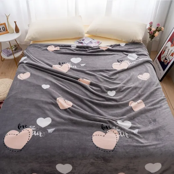 담요 Nanjiren산호벨벳 침대시트 플란넬 카펫 학생기숙사 두꺼운 보온 모직 이불 스커트단품, C06-857-낙담