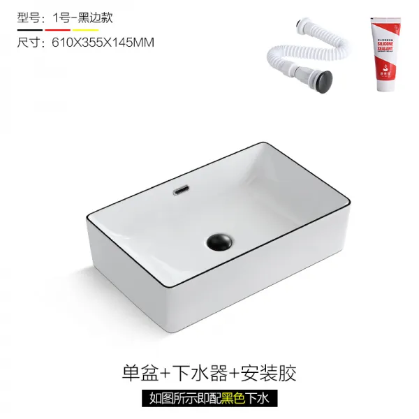 악목 블랙실 탑카운터 스퀘어 화장실 베란다 가정용 단분 도자기 방지 넘치다 물 1번 단분 도자기 물 접촉 가능 블