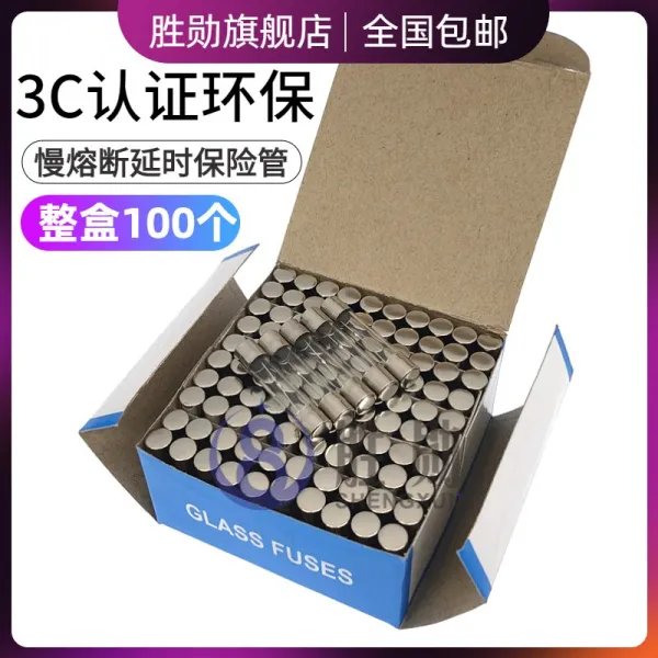 유리관휴즈 퓨즈 520MM 느리다 녹다 T315AT 315AL250V6X30 연시 보험, 5*20mm T3.15A 있음 주석주