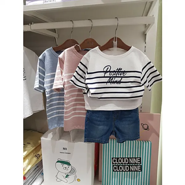 [NII] NII 아동 흘림그래픽 마린스트라이프 싱글티 NNKARVM4316