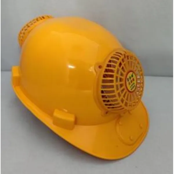 선풍기헬멧 시원한 송풍 바람 안전 레트로 통풍 하이바, 신형 옐로 앞뒤 쌍풍기 10시간개