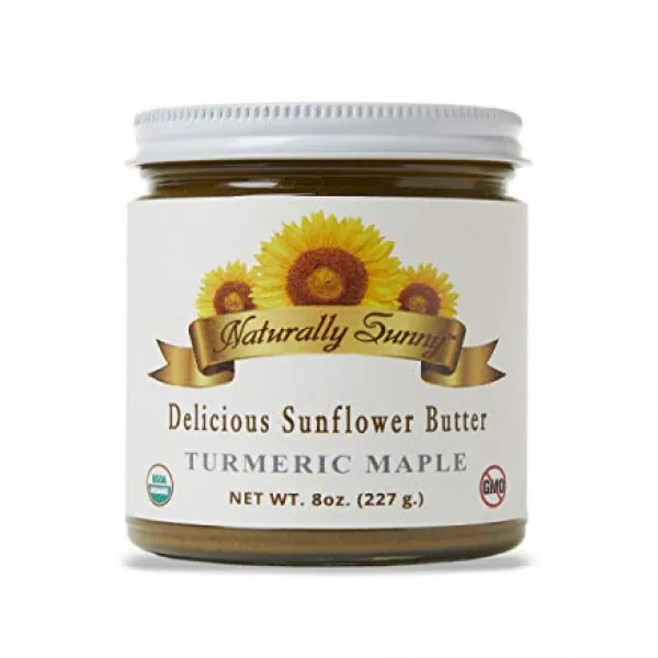 Naturally Sunny Sunflower Butter- Turmeric Maple 8 Ounce 자연적으로 맑은 해바라기 버터 - 심황 단풍 나무 226.8g, 1
