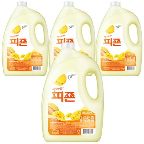 피죤 레귤러 섬유유연제 옐로미모사 본품, 3100ml, 4개