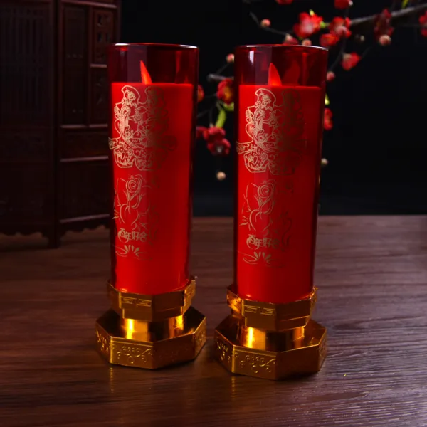 결혼식 낭만 led 에뮬레이션 전자 촛불 등 동방화촉 혼방 배치 양초 결혼 장식, 백년사이가 좋다 전자 양초 한쌍
