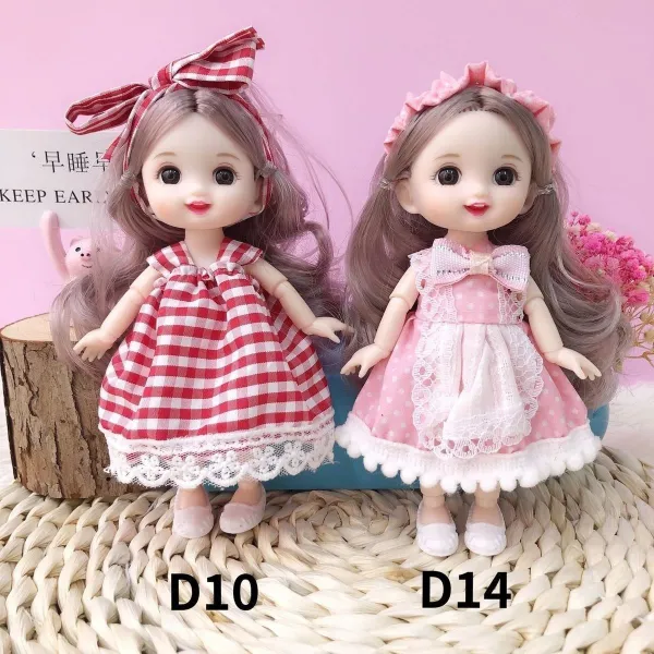 바비인형 8부 17 센치 BJD13 관절 의류 옷을갈아입다 큐트 예롤리 프린세스 장난감 여자아이 4338843899, D10타입맹아_D14타입맹아그림참조2개고급품인형