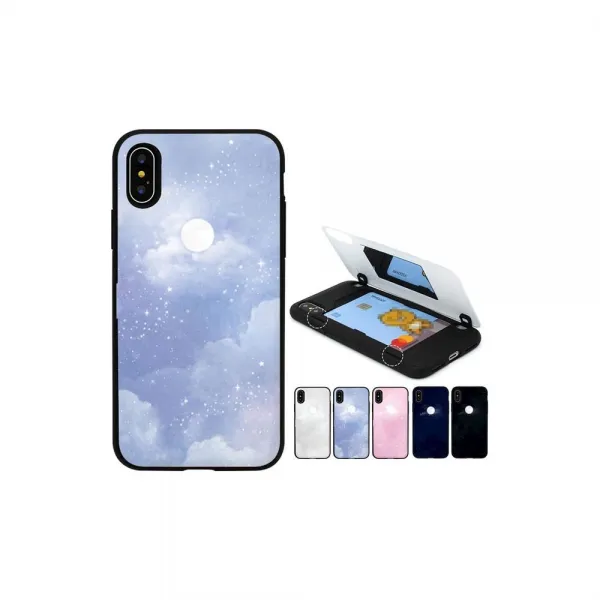 Tcz C구름달 아이폰11프로맥스 호환 카드 케이스 범퍼 핑크