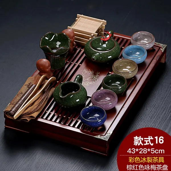 자사 도자기 다기세트 가정용 사무실 간단 차반 559593775317_nalf 19개 매화+컬러크레바스