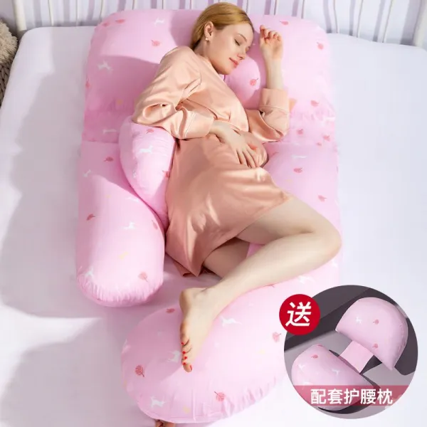 비너스월드 아디허리보호대 눞는 눞기 배 받침 U라인 다공함 잘 수 있다 잠을 신기 허그 임신함 등받이 G자다, 핑크 노루 순면 코튼 -유러피언 일급