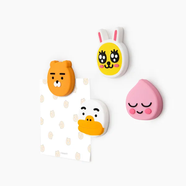 카카오프렌즈 자석 실리콘마그 정품 4개입 라이언+라이언+어피치+어피치