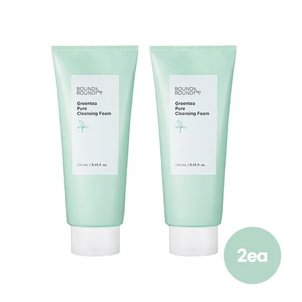 라운드어라운드 그린티 약산성 클렌징폼 클렌징 폼, 250ml, 2개