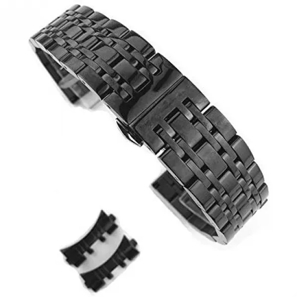 2in1 구부러진 곧장 끝 스테인리스 강철 보 밴드 12 14 15 16 17 18 19 20 21 22 23 24 26mm 교체 띠 7-beads 보편적인 손목 팔찌