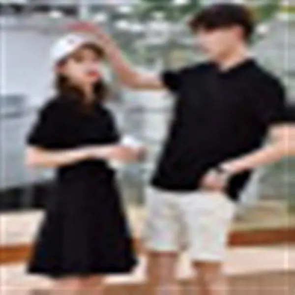 실자니아 커플 여름옷 핫핏 반팔 티 원피스 폴로 남상 한상 패셔니스타 원피스 남상 패셔니즈 원피스 남남반복 남남티셔츠 (남종) L., 단일상품