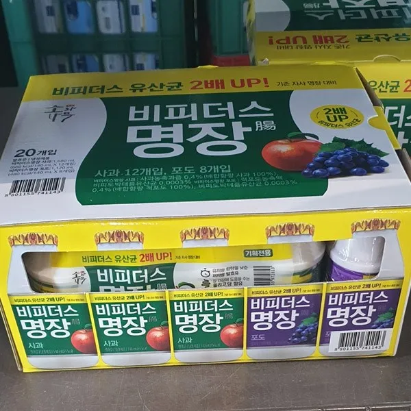 동원 비피더스 명장 사과 포도 140ml x 20입, 아이스팩 포장