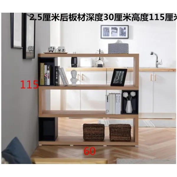 6개포켓전면 책장 독창적 책꽂이 스타일리쉬 현대 사무실 거실 차단 함 궤 창문블라인드 가설하다, 3단 하이 115 길이 60 다크 3