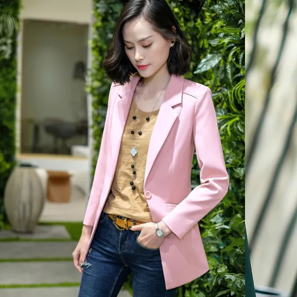 무진장마켓 정장자켓 심플한 원 컬러 샤프한 카라 라인 하프 여성 정장자켓b7