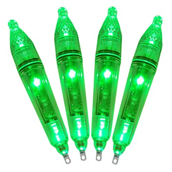 Tianyan 집어등 수중 어류 군집 집어 램프 밤낚시 배터리 포함 고휘도 4 개 세트 4pack