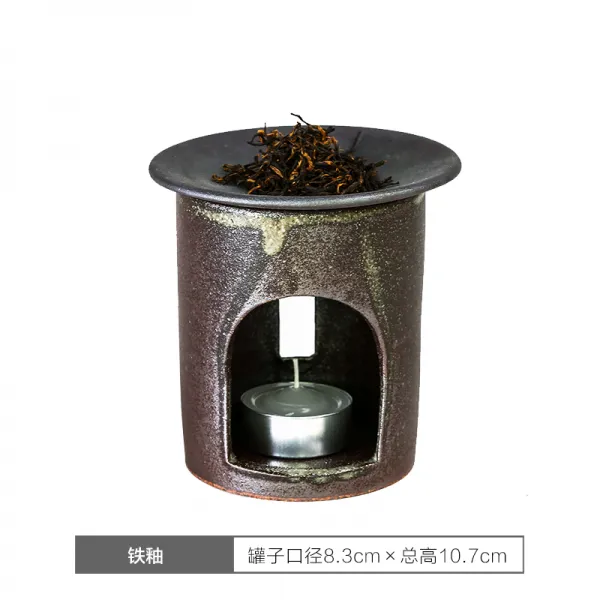 레트로 향훈기 일본 핸드메이드 디퓨저 아로마 테라피 버너 도자기 철제 다도 장식품 철 유약