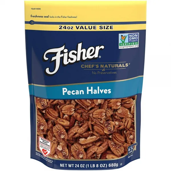 Fisher Chef's Naturals FISHER 요리사 원주민 피칸 반감 24oz 당연히 글루텐 비 GMO, 선택, 상세설명참조