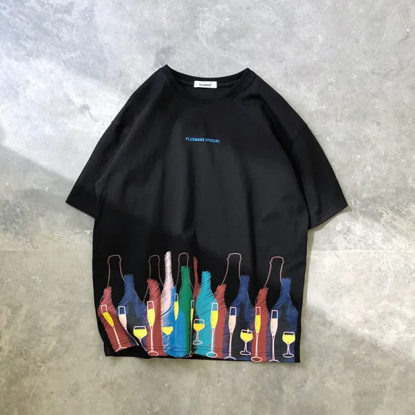 심쿵 심쿵마켓 남성패션 캐주얼 프린트 라운드 반팔 티셔츠