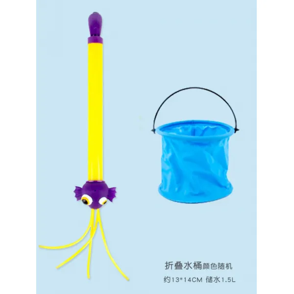 문어 생선 바다생물 촉수 물총 물총건 물놀이 소품 모음 물놀이건 장난감, I.목어물총+접이물통
