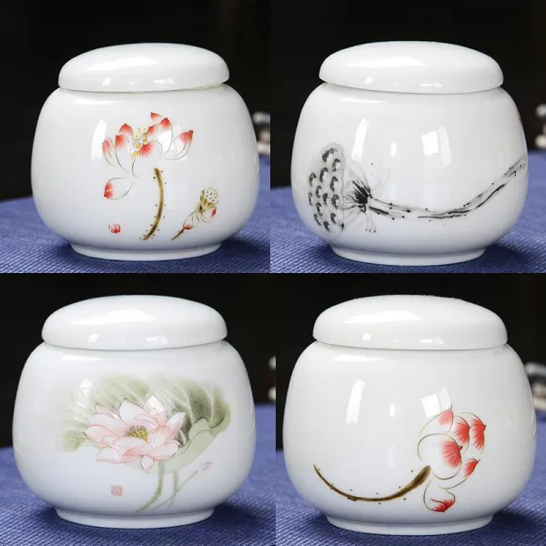 도자기밀폐 다관 깡통 휴대용 화이트 쿵푸 잎을 다치다 그린티 창 철관음 가정용 포장 케이스 Z, 도자기 뚜껑 안드로메다자리 베타 개