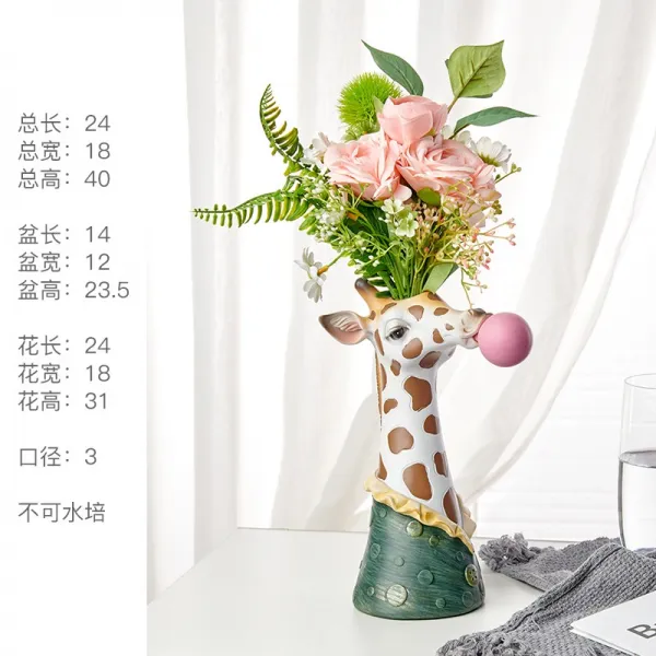 조화 가화 꽃다발 거실 장식꽃 채화 식탁 꽃자락 화장실 작은사치 꽃병 장식품 꽃꽂이, T20-귀빈 사슴+새벽잠 꽃다발