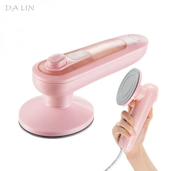 [해외 직송]DALIN 핸디형가정용 소형 휴대용 다리미질 신기숙소 다림기 XZ32 A10, 02 핑크 도자기 1개