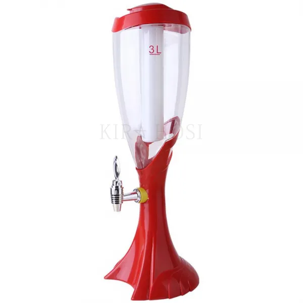 kirahosi 맥주타워 소맥타워 맥주피쳐 폭탄주 발광 크롬타워 4호+ 덧신 증정, 금색3L, 1