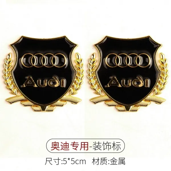 mini onecountryman 자동차 인테리어 개조 적용 차량 마크 사이드 메탈 스티커 뒷창 부착, 사이드 마커 아우디AG 골드 1맞장구