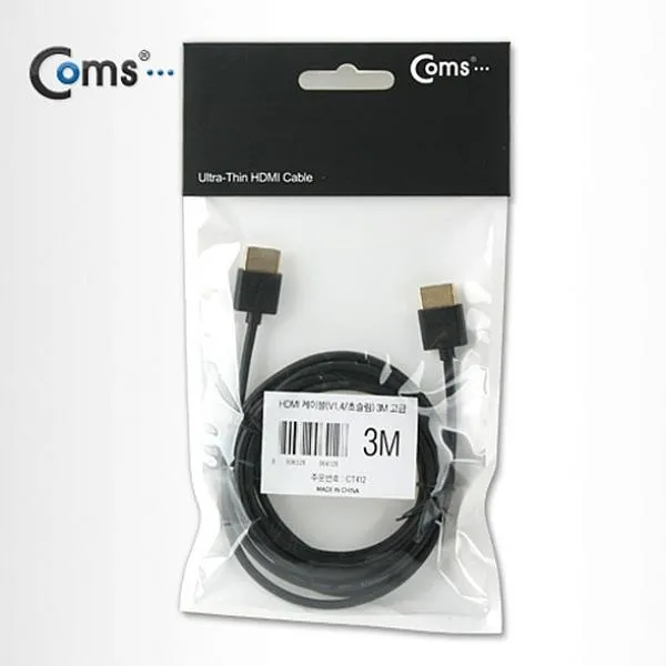 CH스토어 Coms HDMI 케이블 V1.4 초슬림 -3M 고급형 모니터케이블 젠더, 1