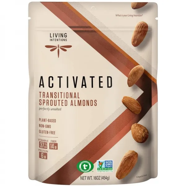 생활 의도에서 싹튼 과도기적 아몬드 농모 글루텐 프리 비건 팔레오 코셔 16오즈 : 식료품 & 미식가 식품 1 단일옵션