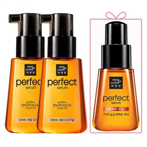 미쟝센 퍼펙트세럼 오리지널 80ml (용량UP) + 오리지널or로즈세럼 70ml 랜덤증정 (리뉴얼특별구성) 헤어에센스, 2개