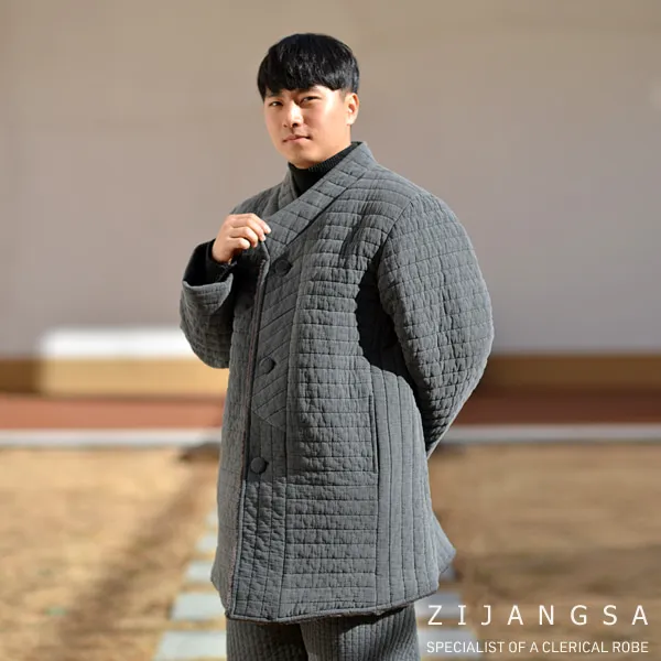7511 남자 마고자 겨울 로브 자켓 생활한복 겨울한복 겨울개량한복 겨울생활한복 아메카지, 먹색