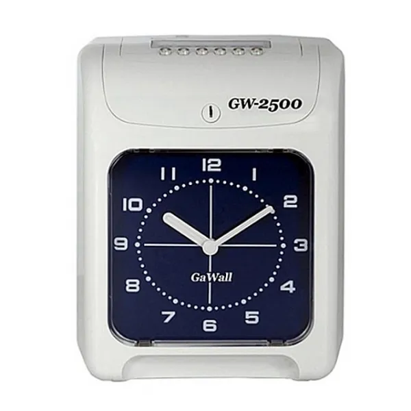 멜로디기능시간자동전환 아날로그 출퇴근기록기 GW 2500 소형LCD 시간자동전환 멜로디기능 지각조퇴양색구분 자동프로그램소형LCD
