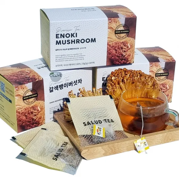[냉동건조볶음] 델리브 갈색 팽이버섯차 티백 30g (1g 30티백), 50g (1g 50티백)벌크포장