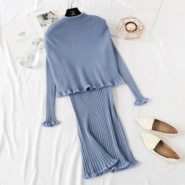 가나다몰 니트 조끼+골지니트원피스bwto313