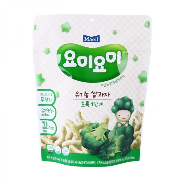 [메가마트] 요미요미 유기농쌀과자 초록 7개월 25g, 필수