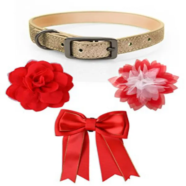 Bow Arrow Dog Collar Slides Flower Accessories for Dog Collars 활 화살 개 목걸이 슬라이드 개 목걸이를위한 꽃 액세서리, 1