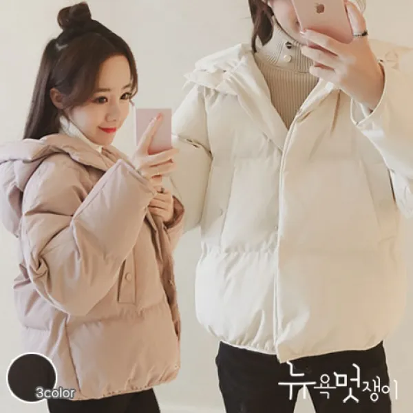 뉴욕멋쟁이 여성겨울패딩 숏 포켓 후드 여성패딩 겨울패딩 여성점퍼