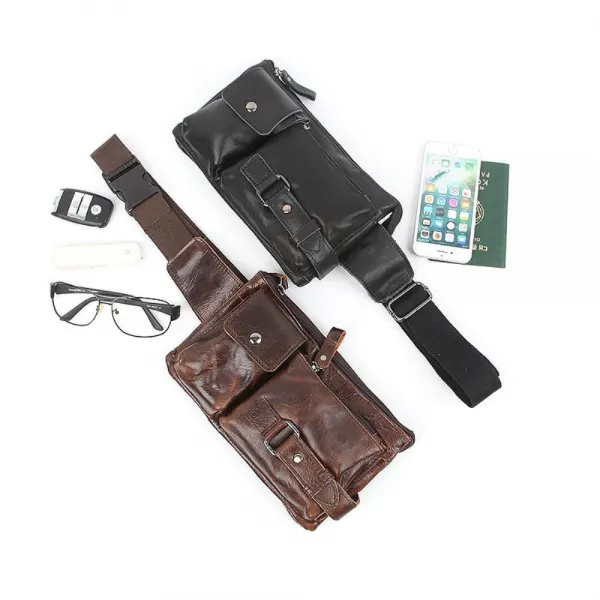 천연소가죽 수납공간 좋은 럭셔리힙색 힙쌕 가죽허리가방 가죽허리색