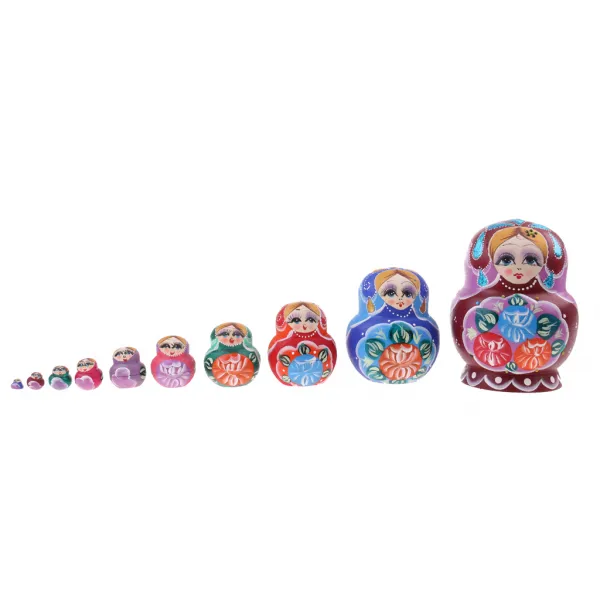 STK10 조각 꽃 패턴 babushka 러시아 중첩 인형 matryoshka 장난감