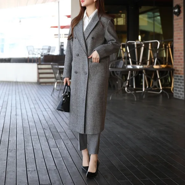 메이드바이7310 격식 더블 단추 롱 코트
