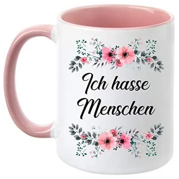 Mugsticker 머그컵 티커 “ich Hasse People” 양면 인쇄 커피 머그잔 재미 있음 선물 작업 Br Br 색상 : 상세 설명 참조0 단색