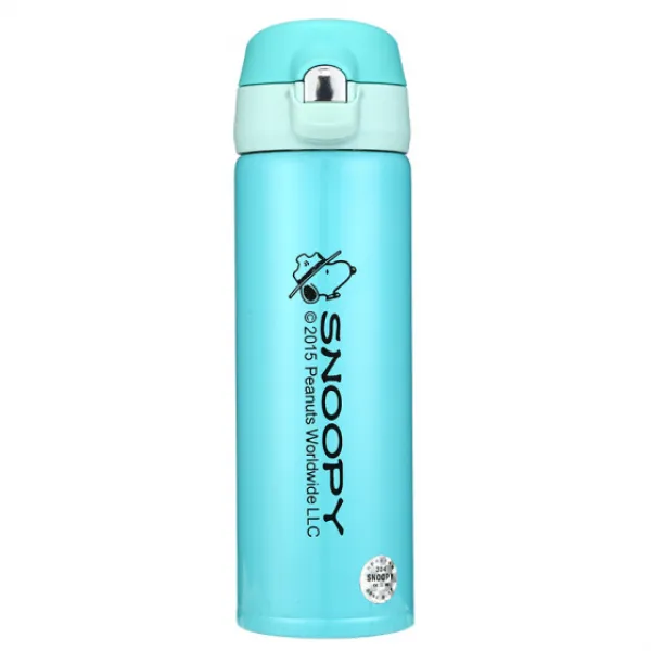 스눕스노opey450ml 스테인리스강 보온컵 커버 오피스 실외 버튼으로 블루컬러dm 450ml Blue