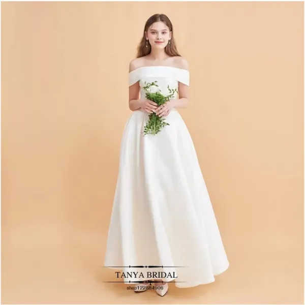 셀프웨딩드레스 오버사이즈 웨딩드레스 뚱뚱한 MM200근 2019뉴타입 새틴 여행촬영 가엽고편리한 오픈숄더 외출 마른여자
