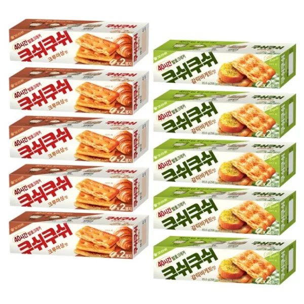 오리온 쿠쉬쿠쉬 65.6g 크루아상맛 5개+갈릭바게트맛 5개 총10개, 1개
