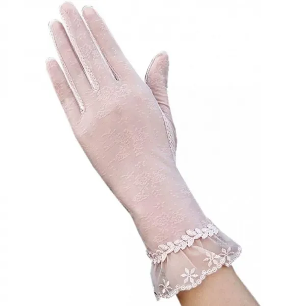 SEENFAAN 여성 장갑 UV 컷 스마트 폰 대응 난폭 보습 레이스 웨딩 파티 짧은 장갑 자외선 대책 여름용 운, 1, 1